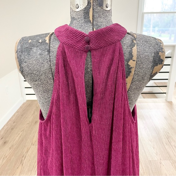 NWT XS S M L XL berry pink purple, sparkly, mock neck, mini dress - Picture 8 of 9